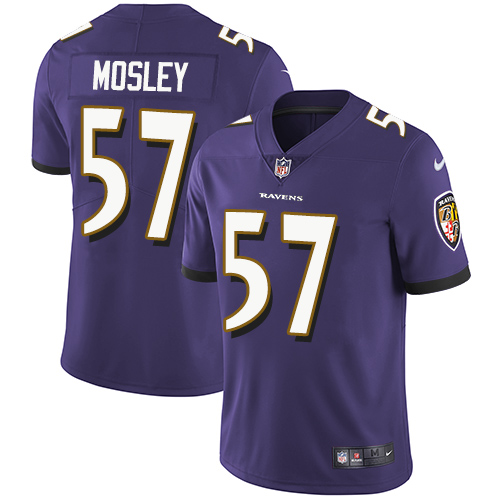 Nike Ravens #57 C.J. Mosley Purple Team Color Youth Stitched NFL Vapor Untouchable Limited Jersey - Click Image to Close