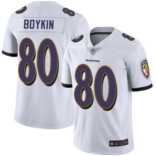 Ravens #80 Miles Boykin White Youth Stitched Football Vapor Untouchable Limited Jersey - Click Image to Close