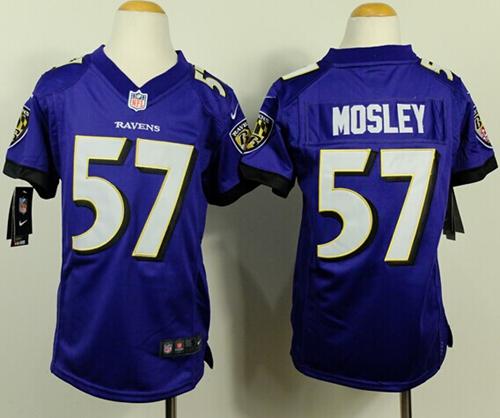 Nike Ravens #57 C.J. Mosley Purple Team Color Youth Stitched NFL New Elite Jersey - Click Image to Close