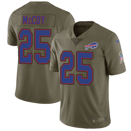 Nike Bills #25 LeSean McCoy Olive Youth Stitched NFL Limited 2017 Salute to Service Jersey