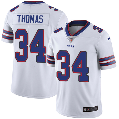 Nike Bills #34 Thurman Thomas White Youth Stitched NFL Vapor Untouchable Limited Jersey - Click Image to Close