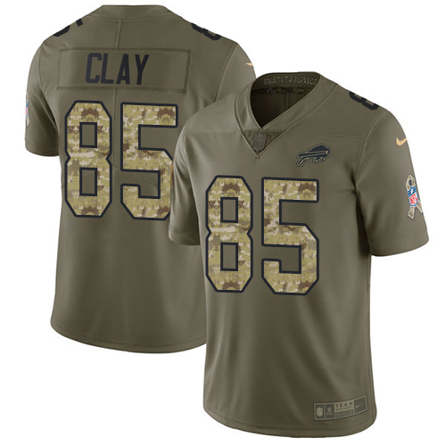 Nike Bills #85 Charles Clay Olive/Camo Youth Stitched NFL Limited 2017 Salute to Service Jersey