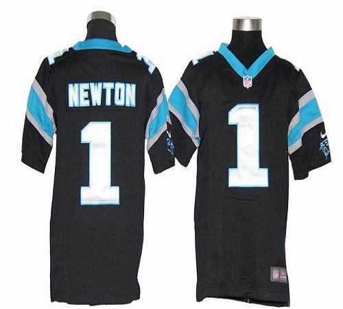 Nike Panthers #1 Cam Newton Black Team Color Youth Stitched NFL Elite Jersey