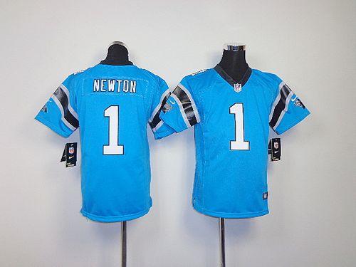 Nike Panthers #1 Cam Newton Blue Alternate Youth Stitched NFL Elite Jersey