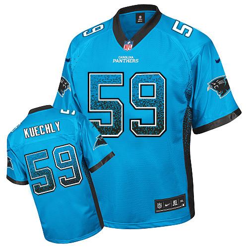 Nike Panthers #59 Luke Kuechly Blue Alternate Youth Stitched NFL Elite Drift Fashion Jersey