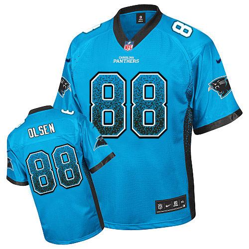 Nike Panthers #88 Greg Olsen Blue Alternate Youth Stitched NFL Elite Drift Fashion Jersey