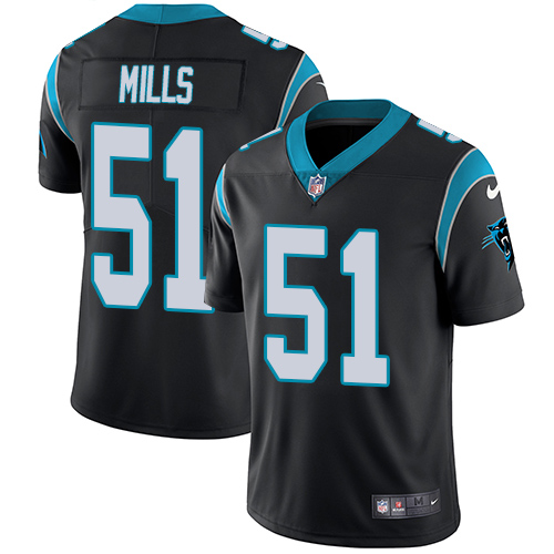 Nike Panthers #51 Sam Mills Black Team Color Youth Stitched NFL Vapor Untouchable Limited Jersey - Click Image to Close