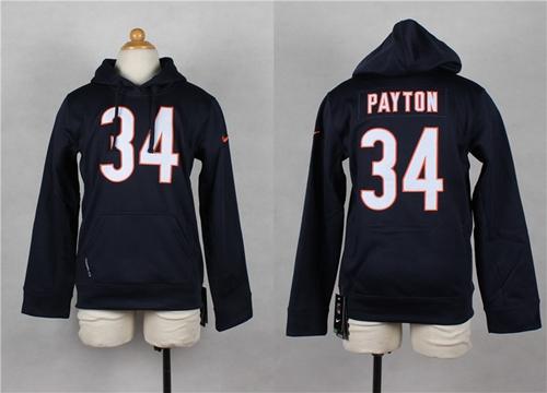 Nike Bears #34 Walter Payton Navy Blue Youth Pullover NFL Hoodie