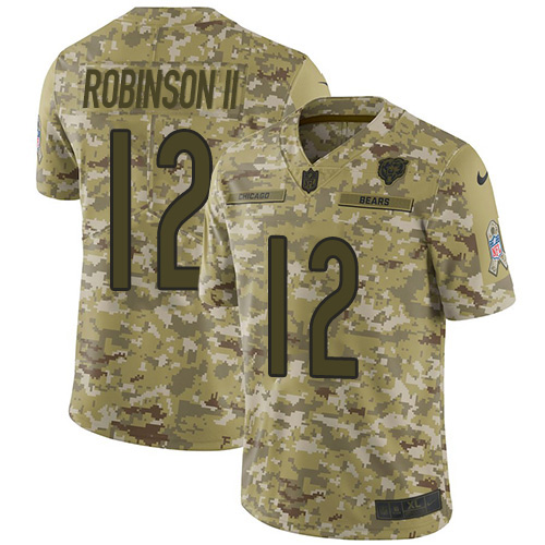 Nike Bears #12 Allen Robinson II Camo Youth Stitched NFL Limited 2018 Salute to Service Jersey - Click Image to Close