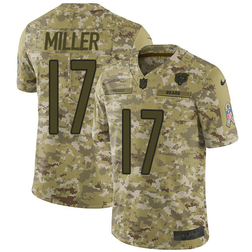 Nike Bears #17 Anthony Miller Camo Youth Stitched NFL Limited 2018 Salute to Service Jersey - Click Image to Close