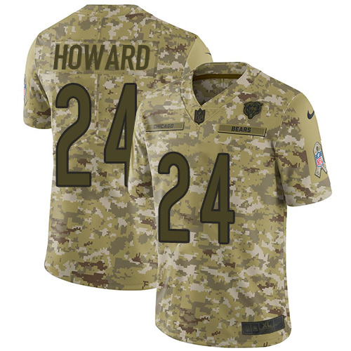 Nike Bears #24 Jordan Howard Camo Youth Stitched NFL Limited 2018 Salute to Service Jersey