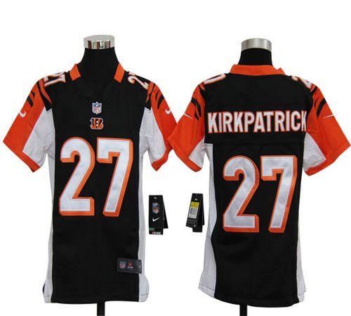 Nike Bengals #27 Dre Kirkpatrick Black Team Color Youth Stitched NFL Elite Jersey