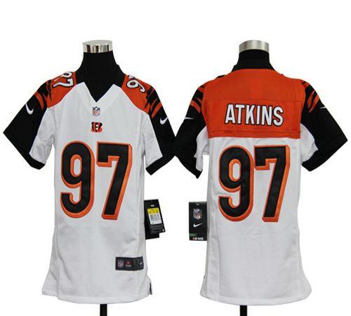 Nike Bengals #97 Geno Atkins White Youth Stitched NFL Elite Jersey