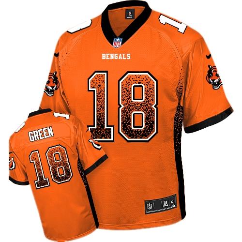 Nike Bengals #18 A.J. Green Orange Alternate Youth Stitched NFL Elite Drift Fashion Jersey