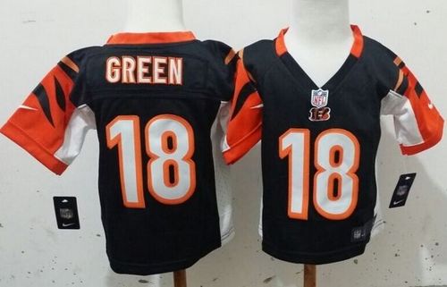 Toddler Nike Bengals #18 A.J. Green Black Team Color Stitched NFL Elite Jersey