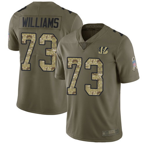 Bengals #73 Jonah Williams Olive/Camo Youth Stitched Football Limited 2017 Salute to Service Jersey