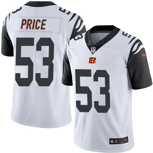 Nike Bengals #53 Billy Price White Youth Stitched NFL Limited Rush Jersey - Click Image to Close