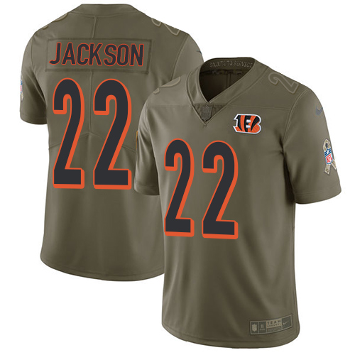 Nike Bengals #22 William Jackson Olive Youth Stitched NFL Limited 2017 Salute to Service Jersey