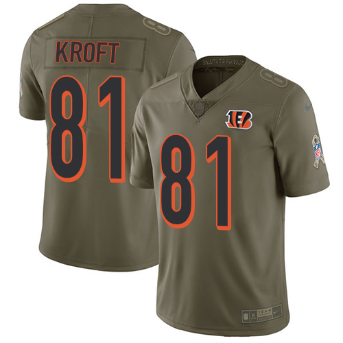 Nike Bengals #81 Tyler Kroft Olive Youth Stitched NFL Limited 2017 Salute to Service Jersey