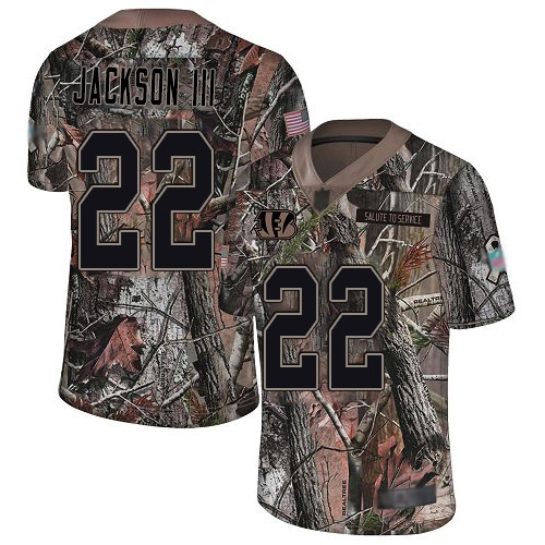 Bengals #22 William Jackson III Camo Youth Stitched Football Limited Rush Realtree Jersey - Click Image to Close