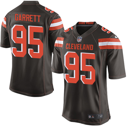 Nike Browns #95 Myles Garrett Brown Team Color Youth Stitched NFL New Elite Jersey - Click Image to Close