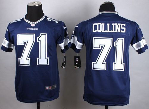 Nike Cowboys #71 La'el Collins Navy Blue Team Color Youth Stitched NFL Elite Jersey