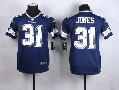 Nike Cowboys #31 Byron Jones Navy Blue Team Color Youth Stitched NFL Elite Jersey