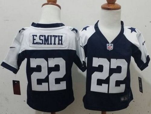 Toddler Nike Cowboys #22 Emmitt Smith Navy Blue Thanksgiving Stitched NFL Elite Jersey - Click Image to Close