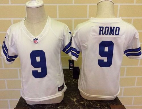 Toddler Nike Cowboys #9 Tony Romo White Stitched NFL Elite Jersey - Click Image to Close