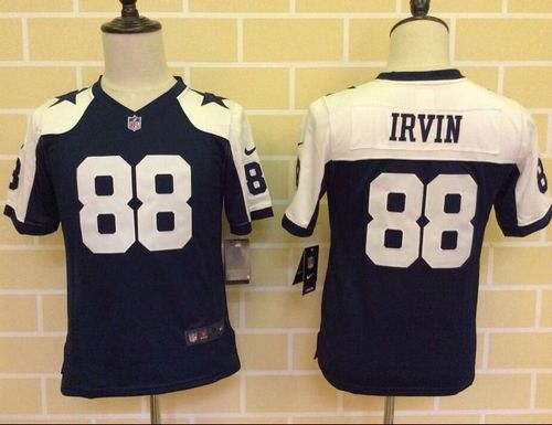 Nike Cowboys #88 Michael Irvin Navy Blue Thanksgiving Youth Throwback Stitched NFL Elite Jersey - Click Image to Close