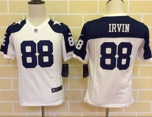 Nike Cowboys #88 Michael Irvin White Thanksgiving Youth Throwback Stitched NFL Elite Jersey - Click Image to Close