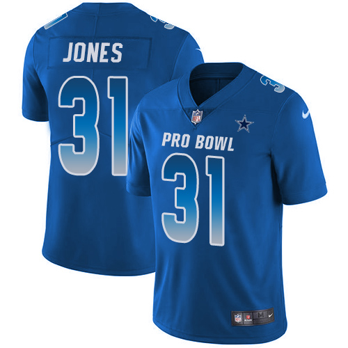 Nike Cowboys #31 Byron Jones Royal Youth Stitched NFL Limited NFC 2019 Pro Bowl Jersey - Click Image to Close