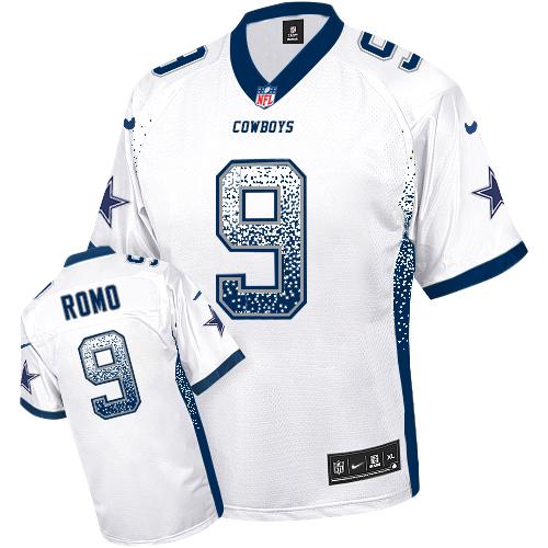 Nike Cowboys #9 Tony Romo White Youth Stitched NFL Elite Drift Fashion Jersey - Click Image to Close