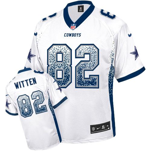 Nike Cowboys #82 Jason Witten White Youth Stitched NFL Elite Drift Fashion Jersey - Click Image to Close