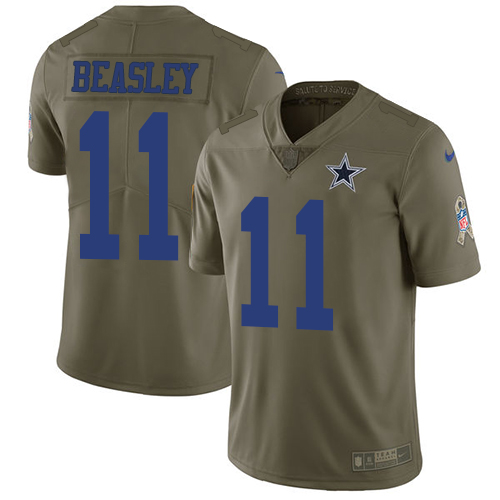 Nike Cowboys #11 Cole Beasley Olive Youth Stitched NFL Limited 2017 Salute to Service Jersey