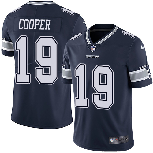 Nike Cowboys #19 Amari Cooper Navy Blue Team Color Youth Stitched NFL Vapor Untouchable Limited Jersey - Click Image to Close