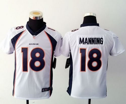 Nike Broncos #18 Peyton Manning White Youth Stitched NFL Elite Jersey