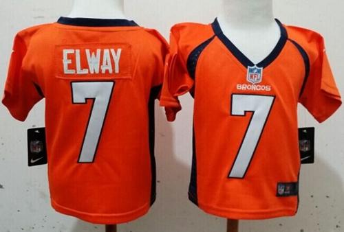 Toddler Nike Broncos #7 John Elway Orange Team Color Stitched NFL Elite Jersey