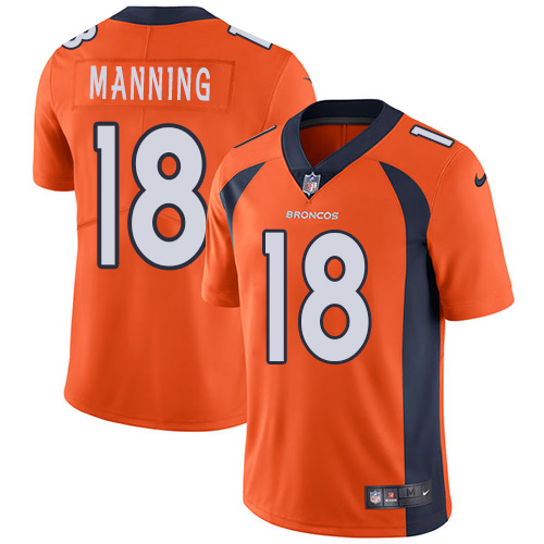 Nike Broncos #18 Peyton Manning Orange Team Color Youth Stitched NFL Vapor Untouchable Limited Jersey