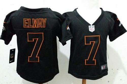 Toddler Nike Broncos #7 John Elway Lights Out Black Stitched NFL Elite Jersey