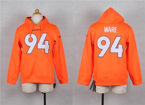 Nike Broncos #94 DeMarcus Ware Orange Youth Player NFL Hoodie