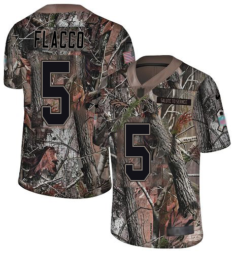 Nike Broncos #5 Joe Flacco Camo Youth Stitched NFL Limited Rush Realtree Jersey