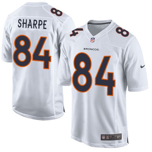 Nike Broncos #84 Shannon Sharpe White Youth Stitched NFL Game Event Jersey - Click Image to Close