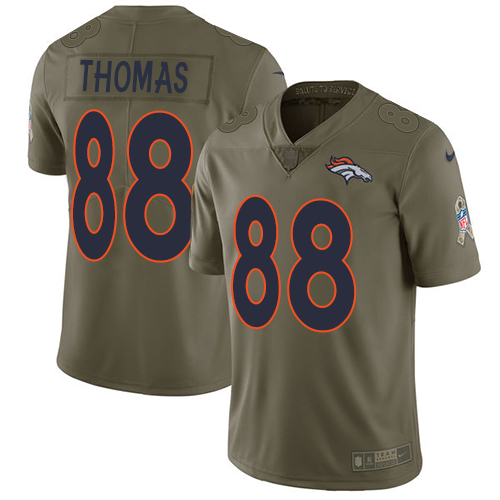 Nike Broncos #88 Demaryius Thomas Olive Youth Stitched NFL Limited 2017 Salute to Service Jersey