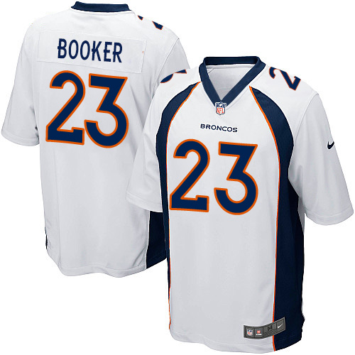 Nike Broncos #23 Devontae Booker White Youth Stitched NFL New Elite Jersey - Click Image to Close