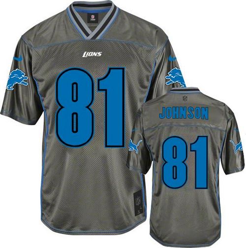 Nike Lions #81 Calvin Johnson Grey Youth Stitched NFL Elite Vapor Jersey