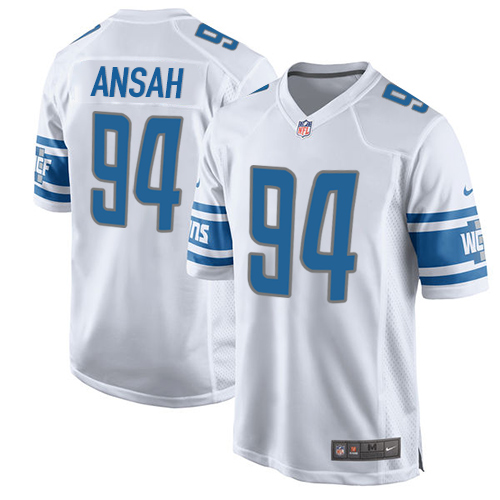 Nike Lions #94 Ziggy Ansah White Youth Stitched NFL Elite Jersey - Click Image to Close