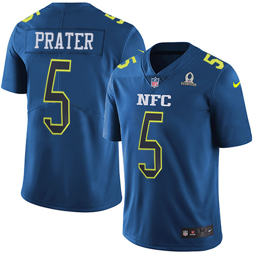 Nike Lions #5 Matt Prater Navy Youth Stitched NFL Limited NFC 2017 Pro Bowl Jersey - Click Image to Close