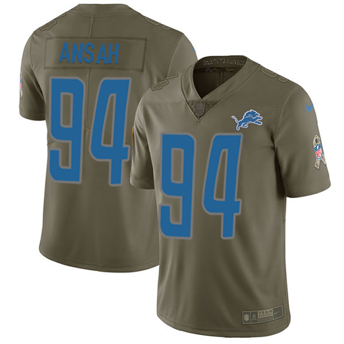 Nike Lions #94 Ziggy Ansah Olive Youth Stitched NFL Limited 2017 Salute to Service Jersey