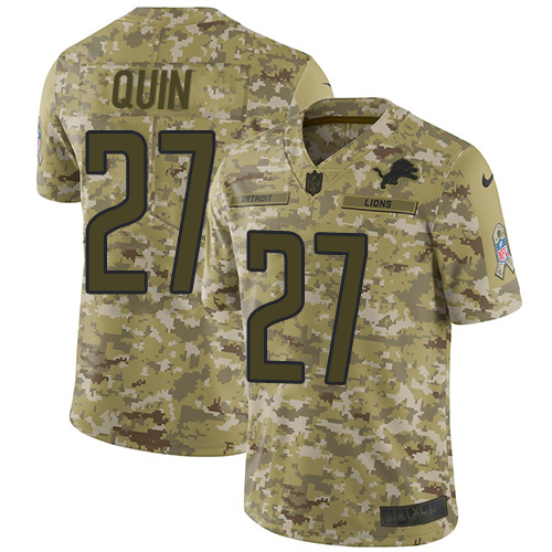 Nike Lions #27 Glover Quin Camo Youth Stitched NFL Limited 2018 Salute to Service Jersey